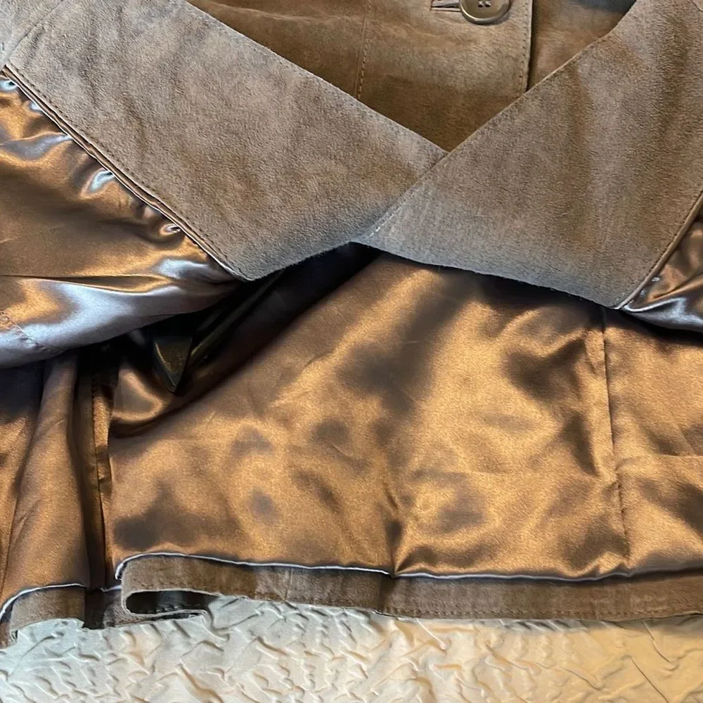 Terry Lewis Classic Luxuries Women's Genuine Leather Suede Jacket Gray Size 2X N